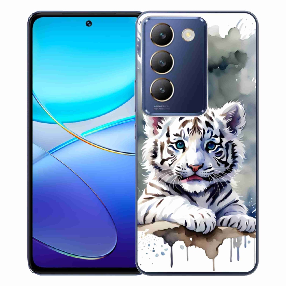Gélový kryt mmCase na Vivo V40 SE/5G - mláďa bieleho tigra