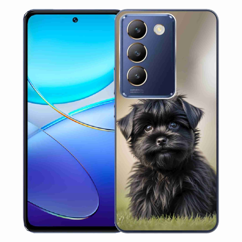 Gélový kryt mmCase na Vivo V40 SE/5G - roztomilý čierny psík