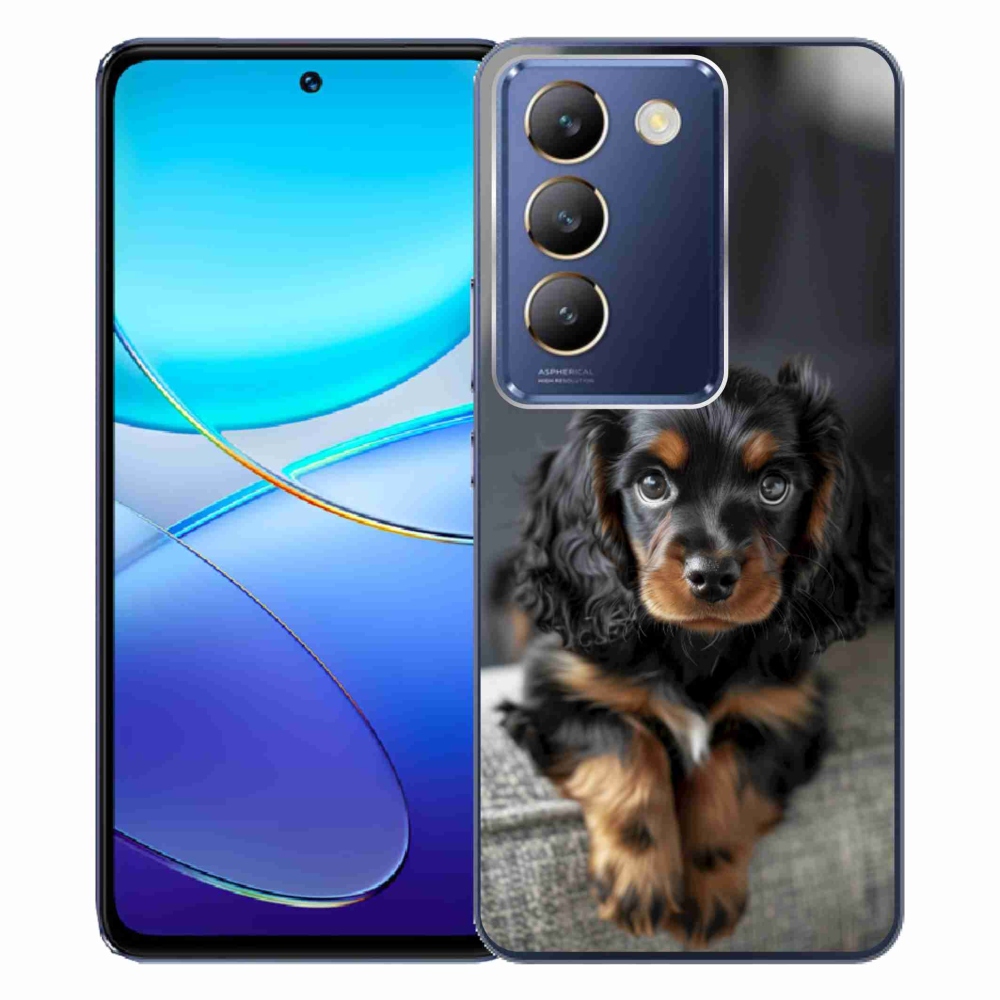 Gélový kryt mmCase na Vivo V40 SE/5G - roztomilý dlhosrstý jazvečík