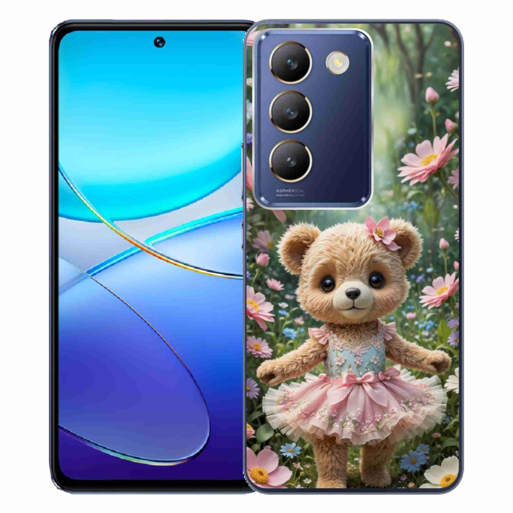 Gélový kryt mmCase na Vivo V40 SE/5G - roztomilý medvedík v kvetoch