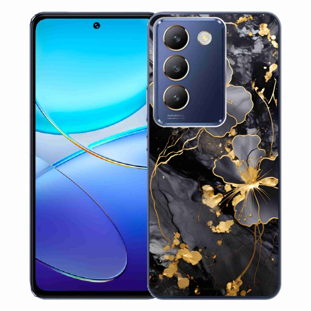 Gélový kryt mmCase na Vivo V40 SE/5G - zlaté kvety