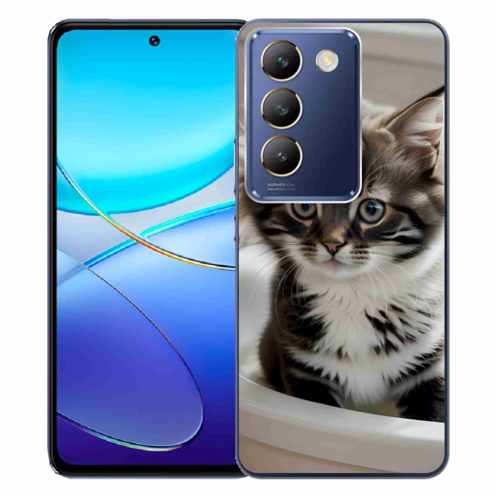 Gélový kryt mmCase na Vivo V40 SE/5G - zvedavé mačiatko