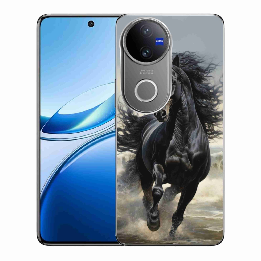 Gélový kryt mmCase na Vivo V50 5G - bežiaci čierny kôň