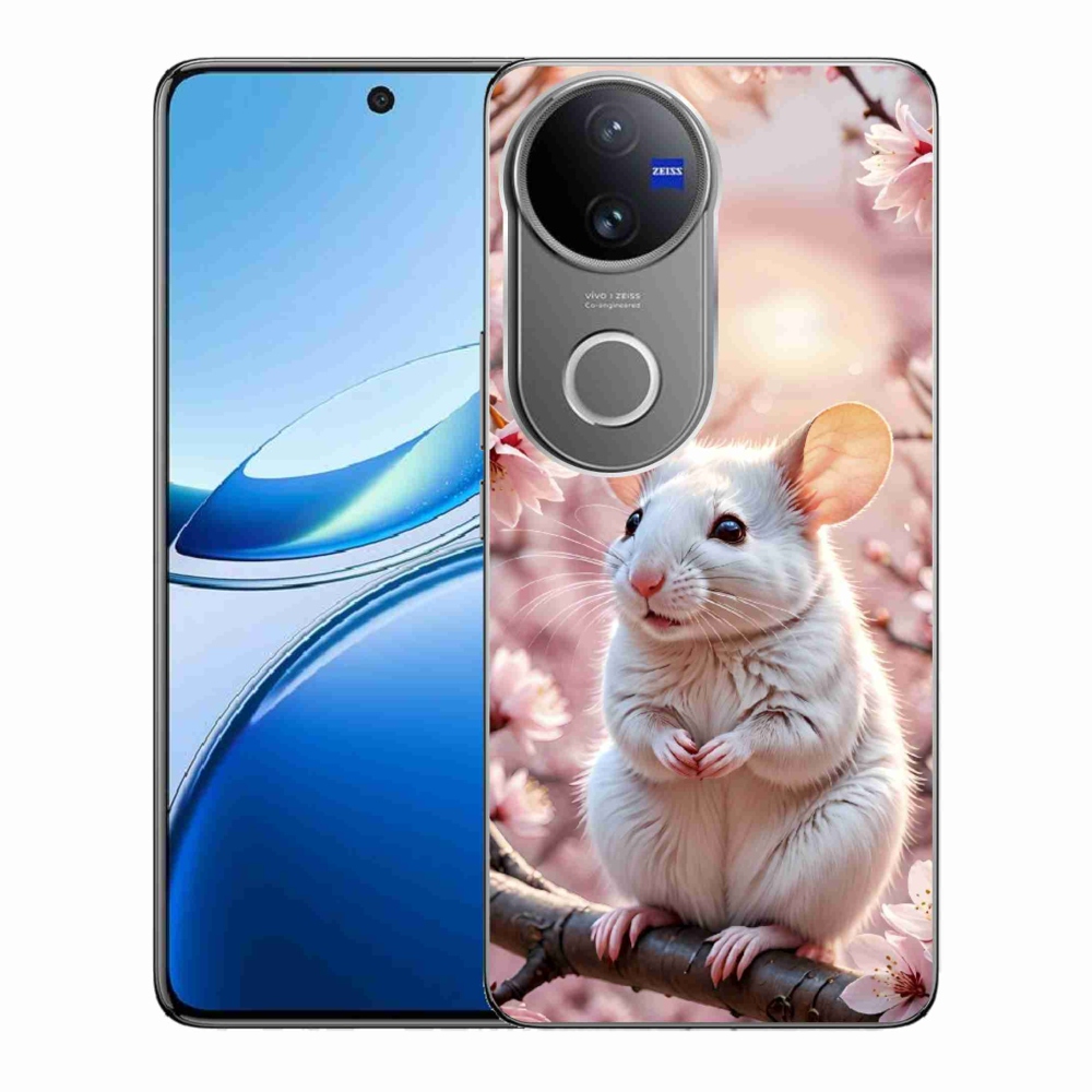 Gélový kryt mmCase na Vivo V50 5G - biela myš na vetve