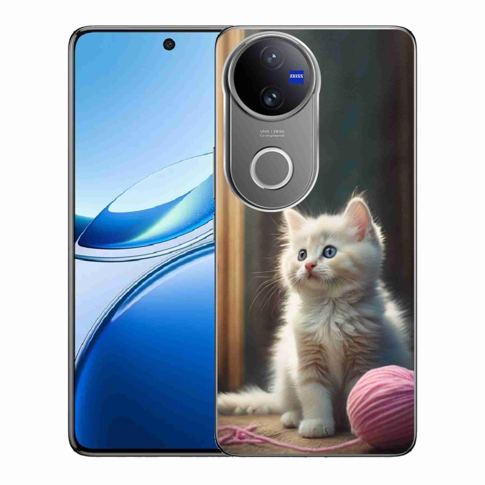 Gélový kryt mmCase na Vivo V50 5G - biele mačiatko 2