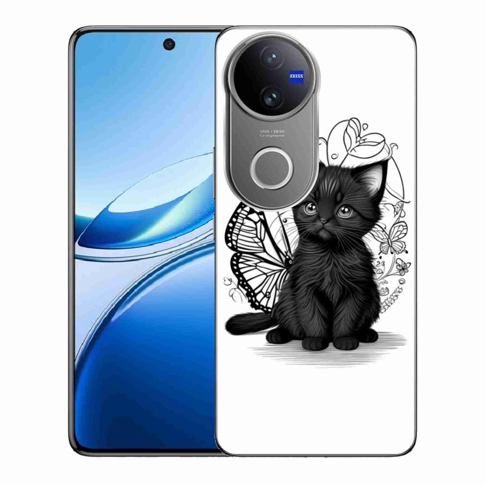 Gélový kryt mmCase na Vivo V50 5G - čierne mačiatko