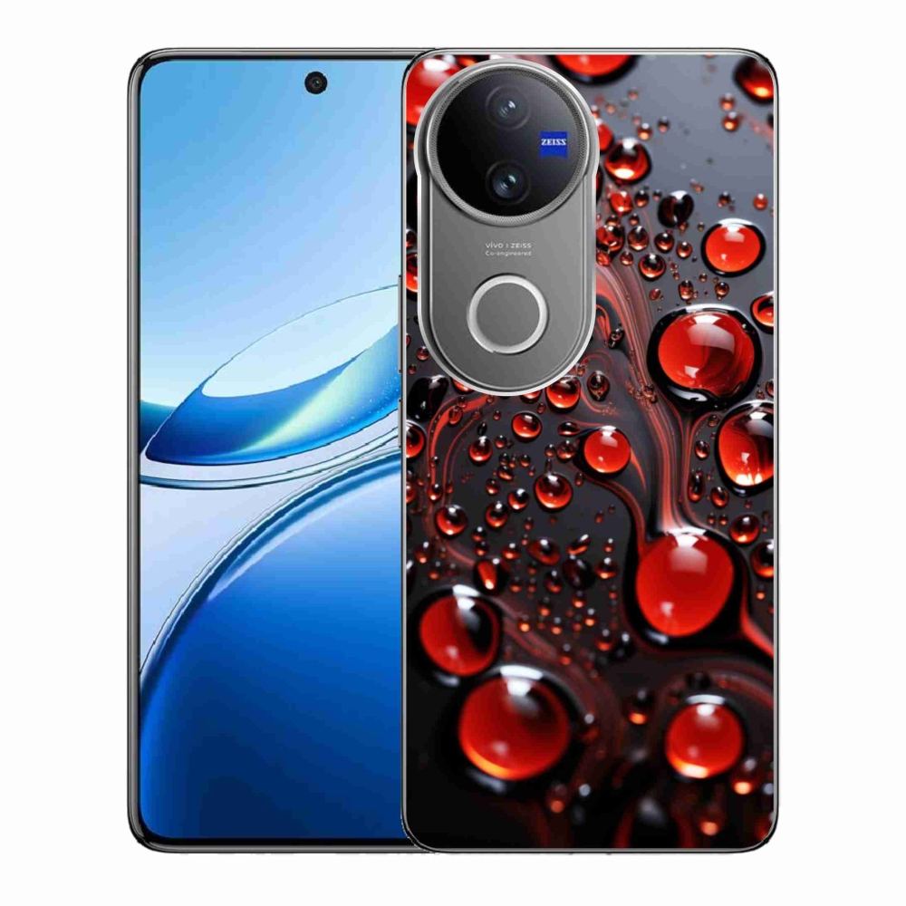 Gélový kryt mmCase na Vivo V50 5G - červené kvapky 2