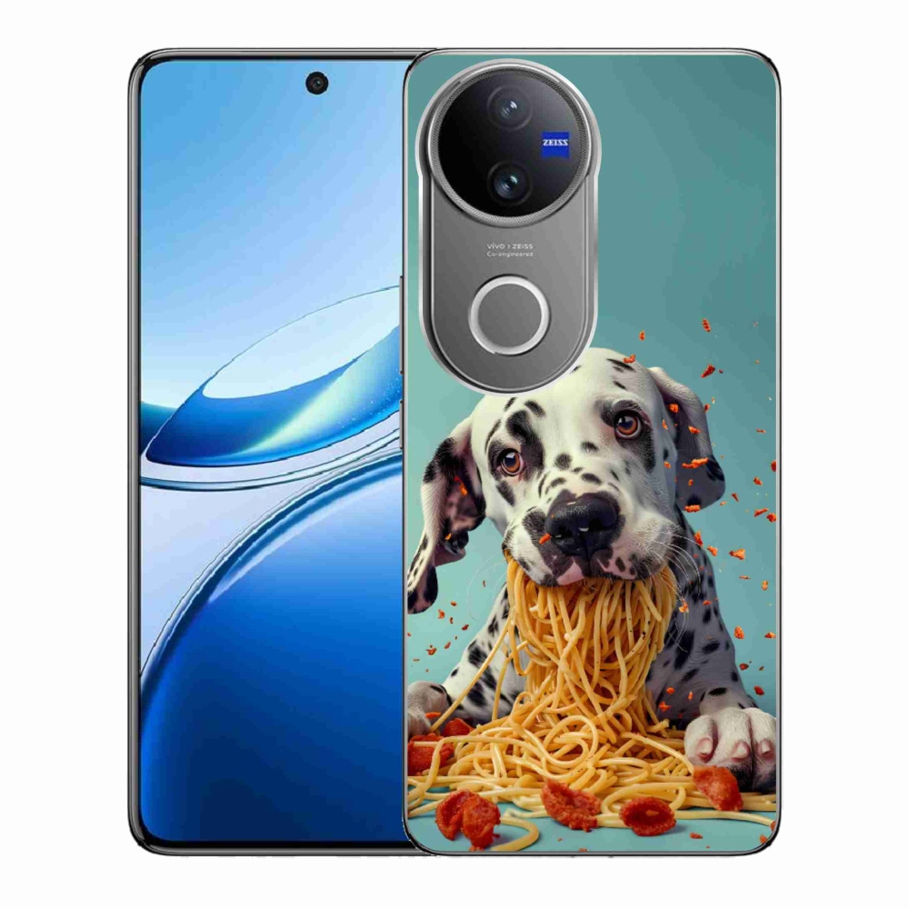 Gélový kryt mmCase na Vivo V50 5G - dalmatín a špagety