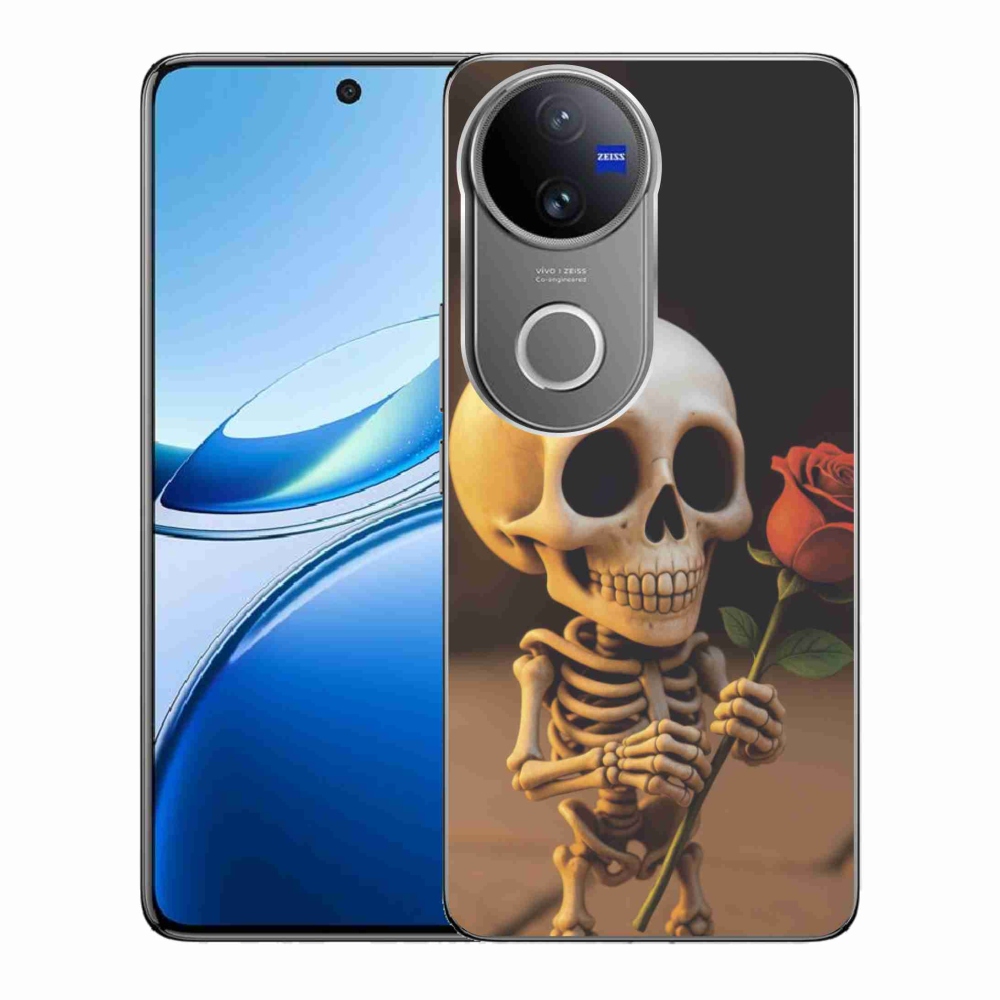 Gélový kryt mmCase na Vivo V50 5G - kostlivec s ružou