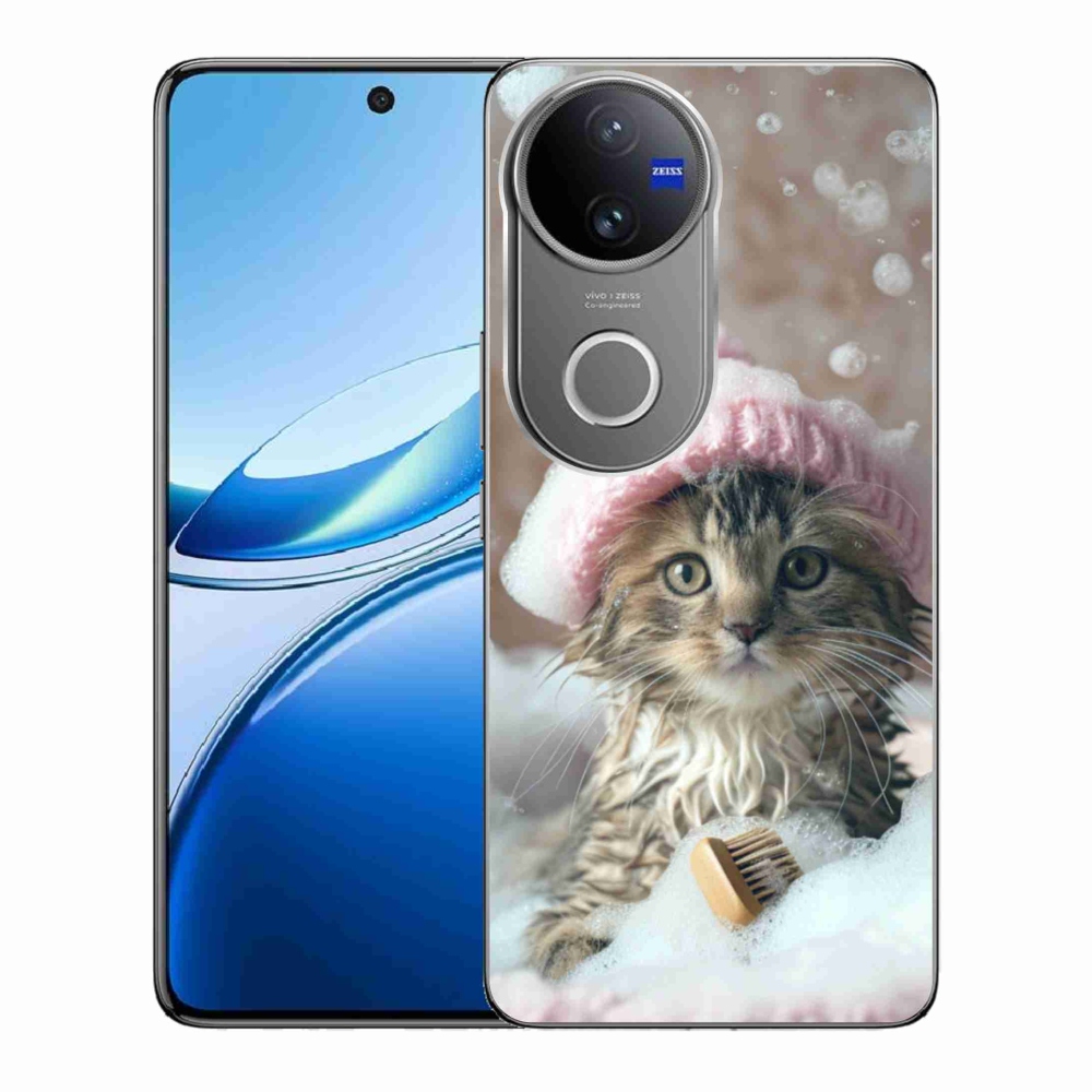 Gélový kryt mmCase na Vivo V50 5G - mačiatko a kúpeľ