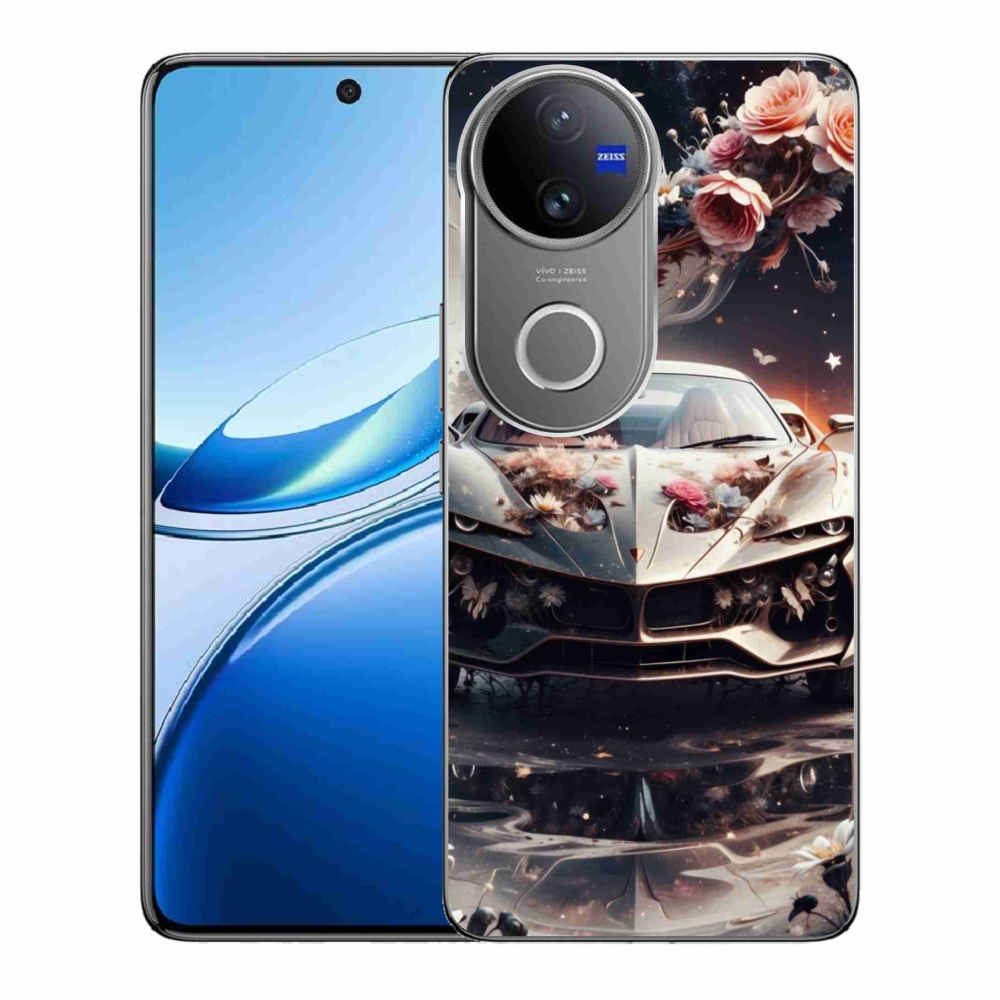 Gélový kryt mmCase na Vivo V50 5G - kvetinový športový automobil