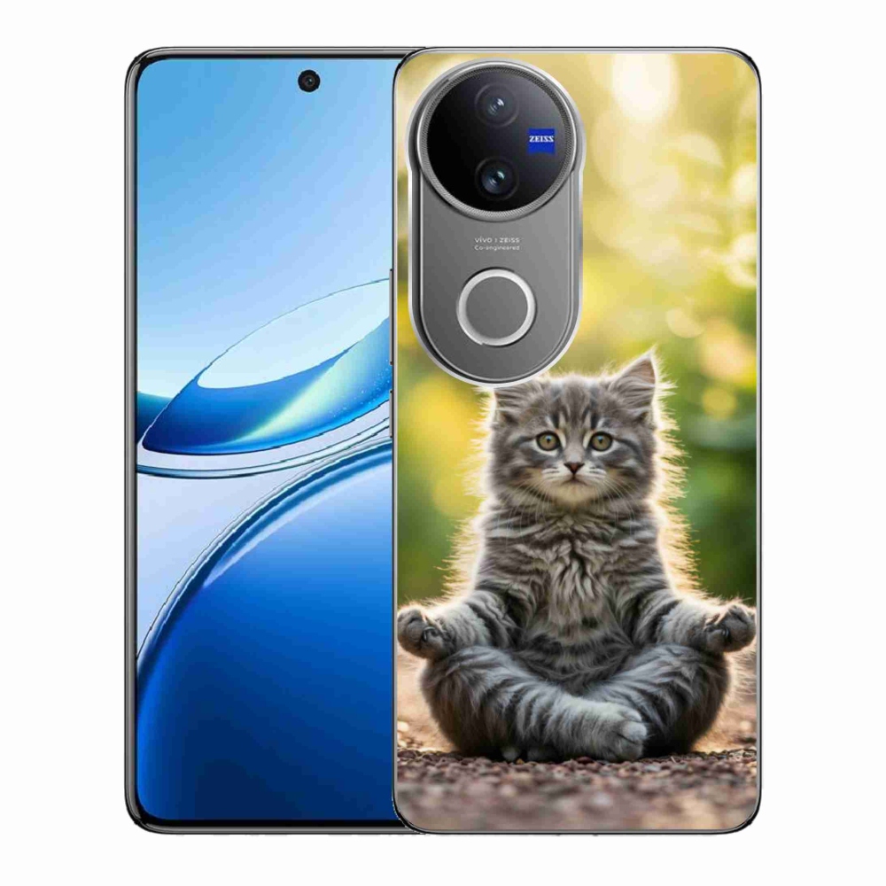 Gélový kryt mmCase na Vivo V50 5G - meditujúce mačiatko