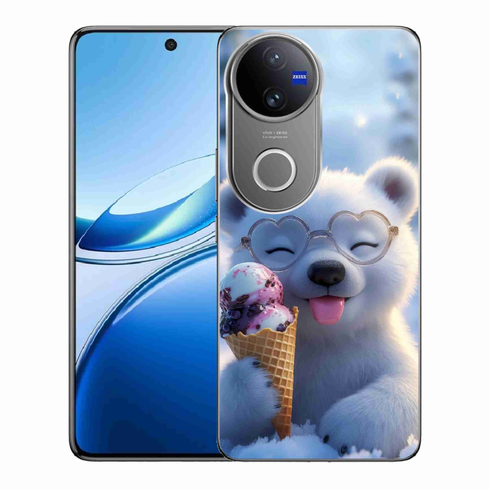 Gélový kryt mmCase na Vivo V50 5G - medvedík so zmrzlinou