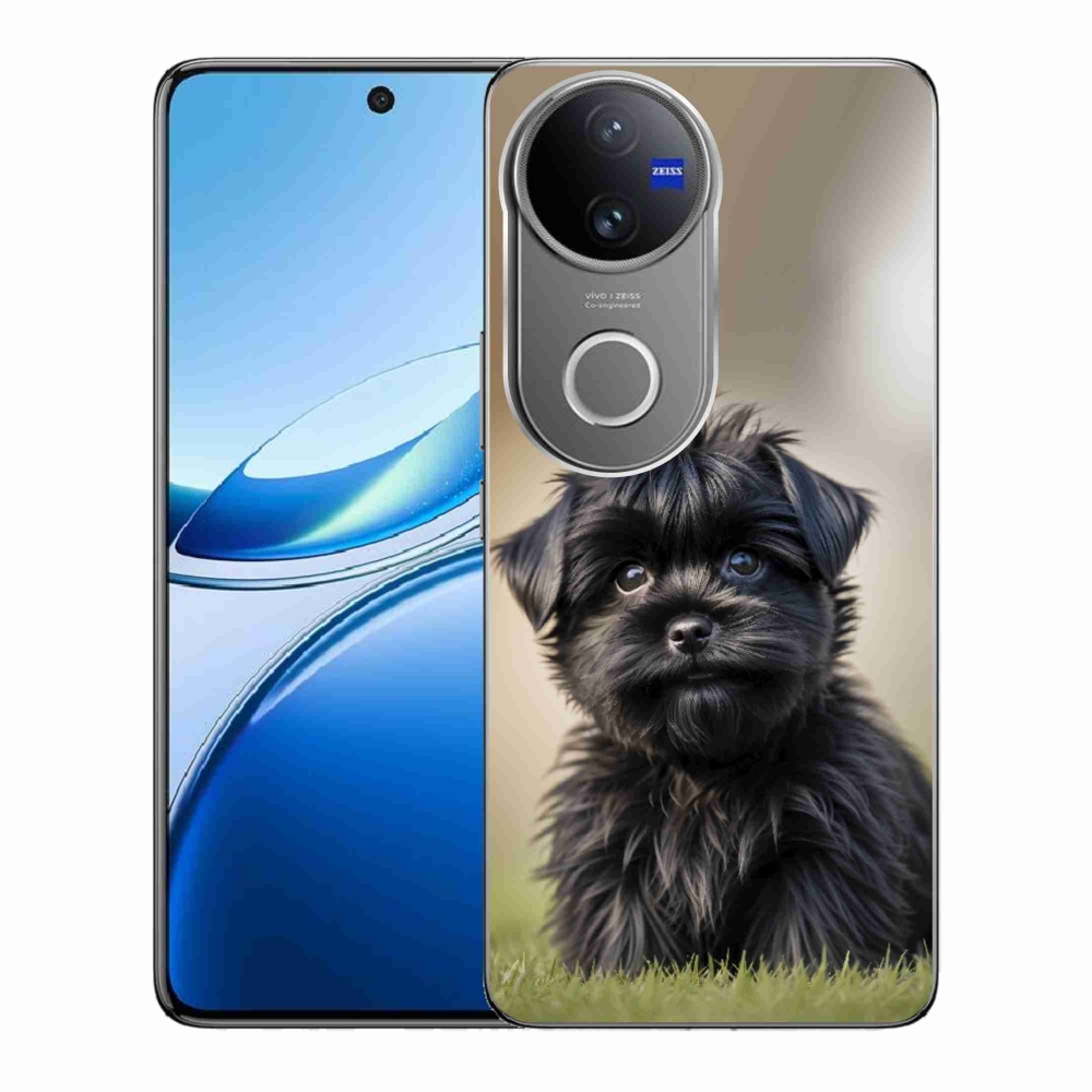 Gélový kryt mmCase na Vivo V50 5G - roztomilý čierny psík