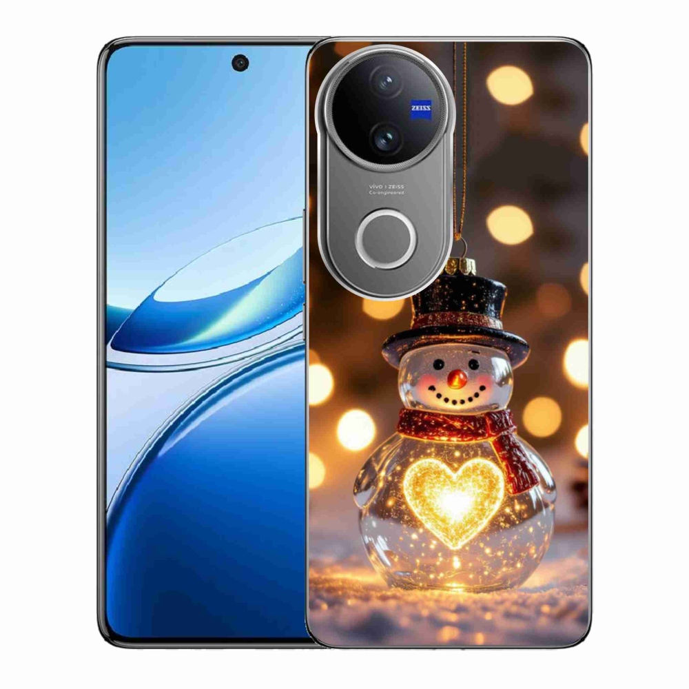 Gélový kryt mmCase na Vivo V50 5G - svietiaci vianočný snehuliak