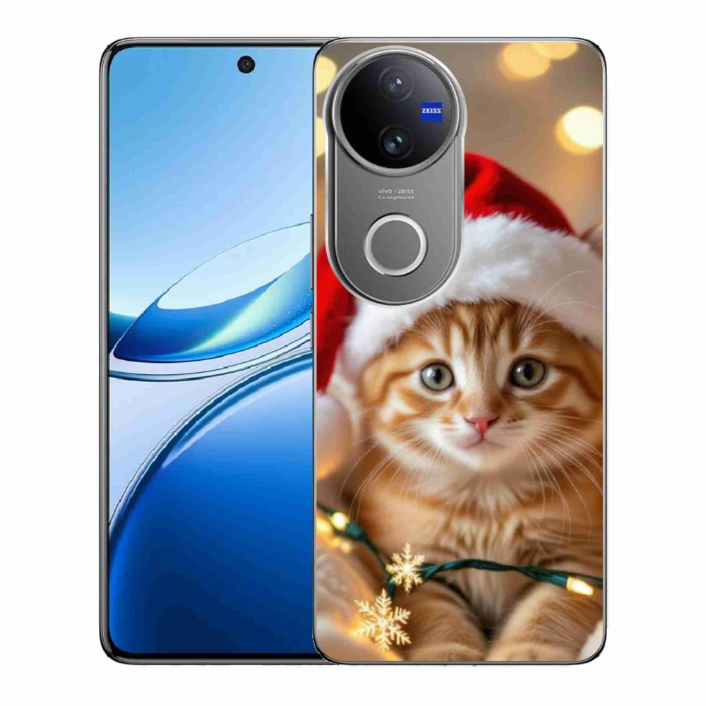 Gélový kryt mmCase na Vivo V50 5G - vianočné mačiatko