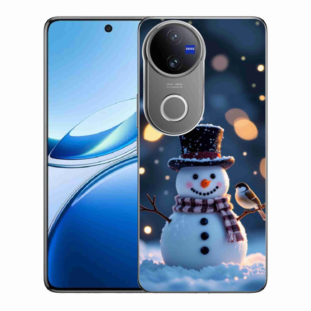 Gélový kryt mmCase na Vivo V50 5G - vianočný snehuliak