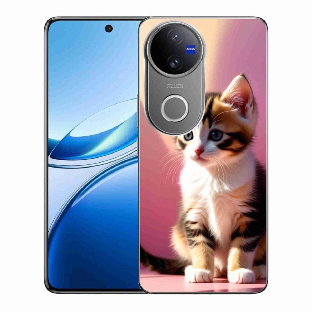 Gélový kryt mmCase na Vivo V50 5G - zvedavé mačiatko 2