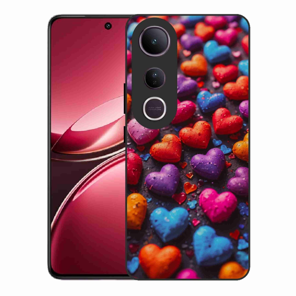 Gélový kryt mmCase na Vivo V50 Lite 4G/5G - farebné srdcia