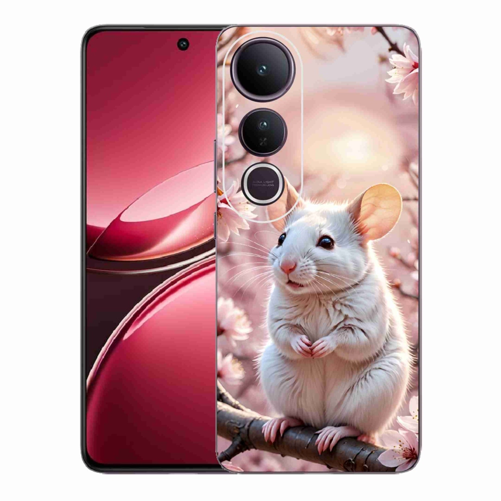 Gélový kryt mmCase na Vivo V50 Lite 4G/5G - biela myš na vetve