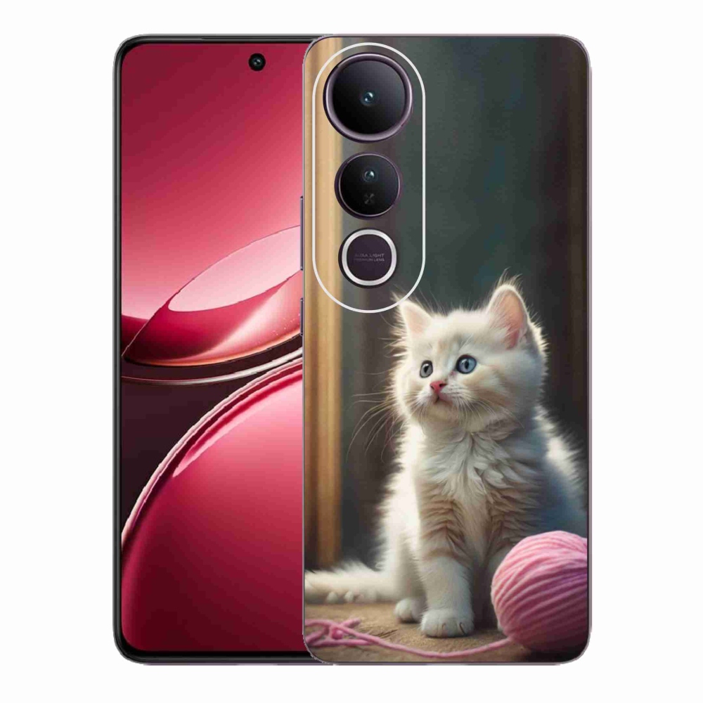 Gélový kryt mmCase na Vivo V50 Lite 4G/5G - biele mačiatko 2