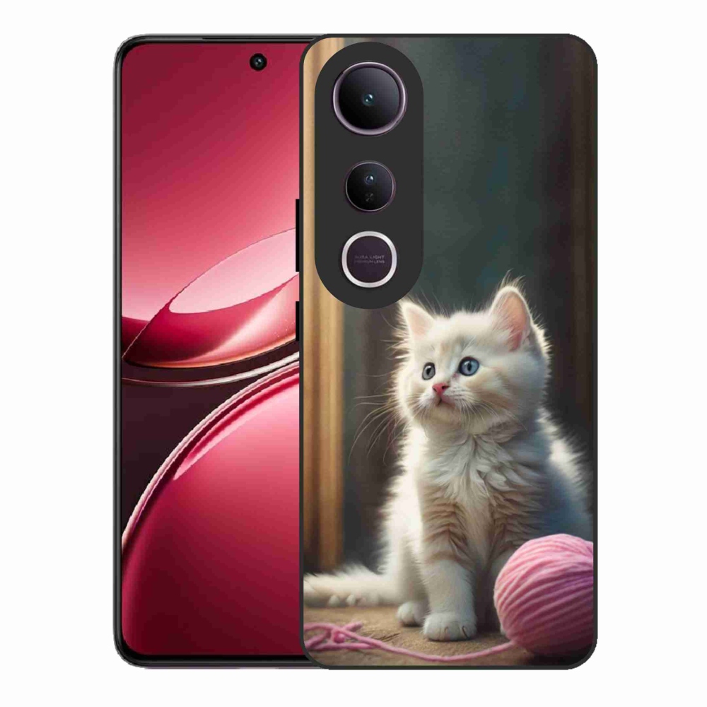 Gélový kryt mmCase na Vivo V50 Lite 4G/5G - biele mačiatko 2