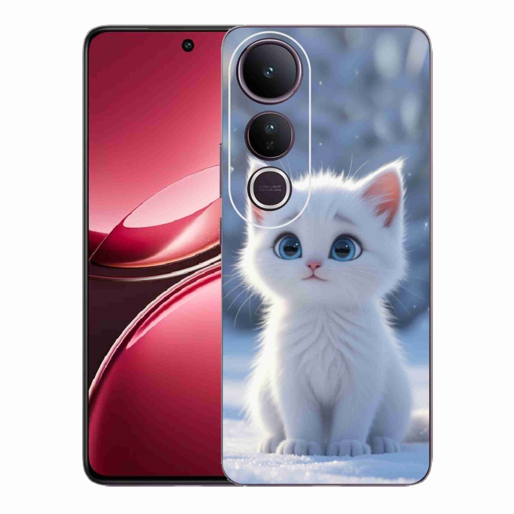 Gélový kryt mmCase na Vivo V50 Lite 4G/5G - biele mačiatko 3