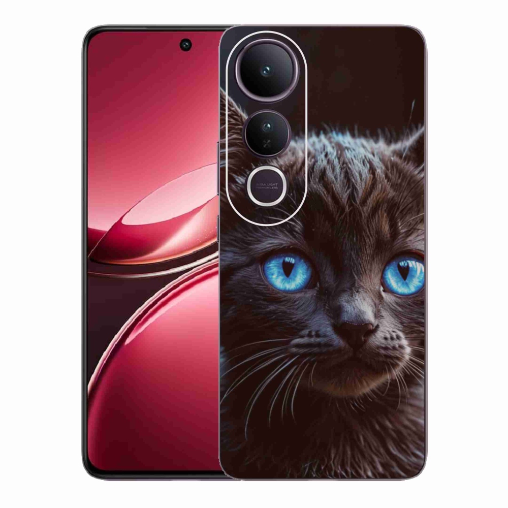 Gélový kryt mmCase na Vivo V50 Lite 4G/5G - čierne mačiatko 2