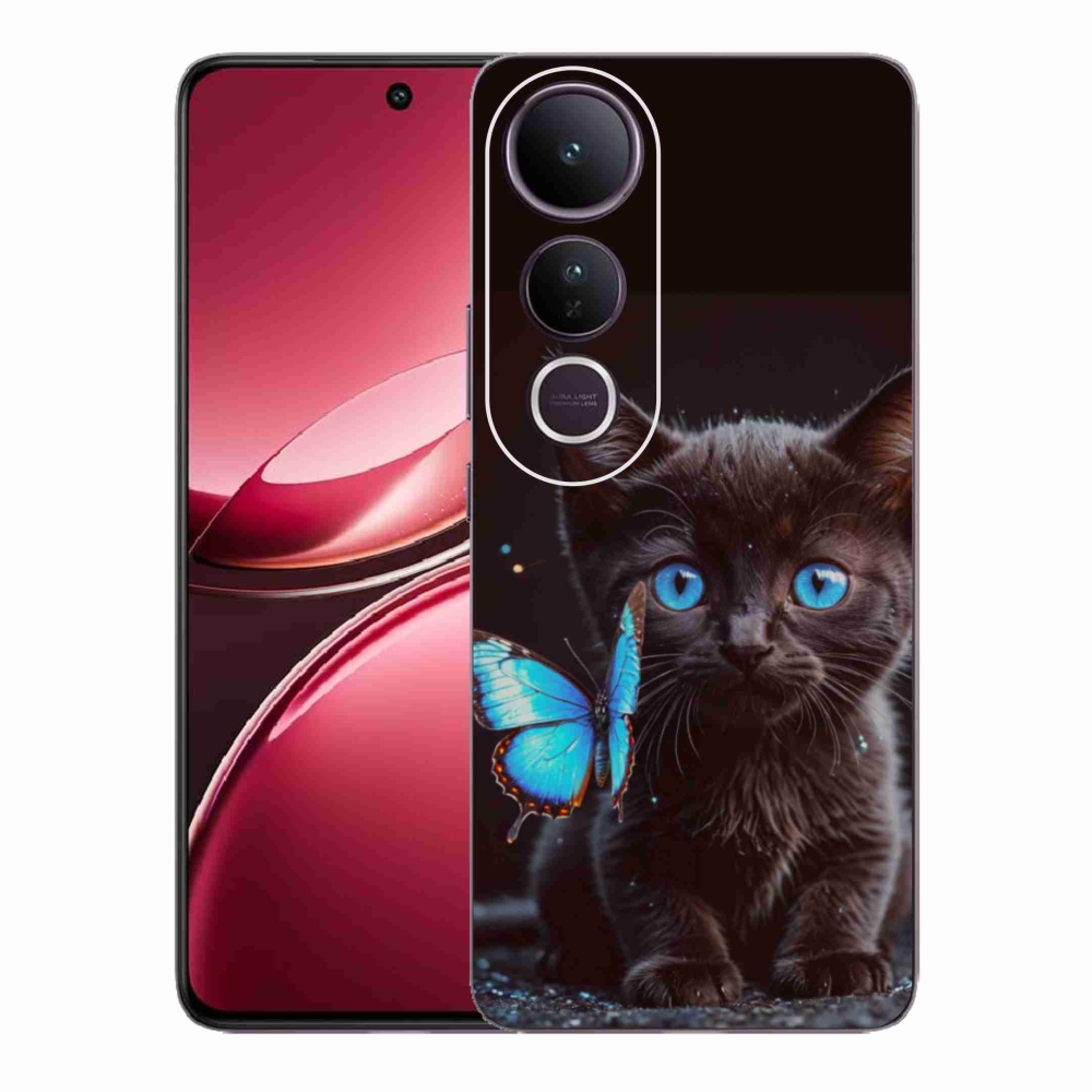 Gélový kryt mmCase na Vivo V50 Lite 4G/5G - čierne mačiatko 3