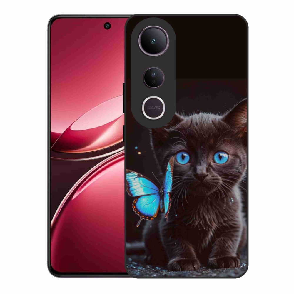 Gélový kryt mmCase na Vivo V50 Lite 4G/5G - čierne mačiatko 3