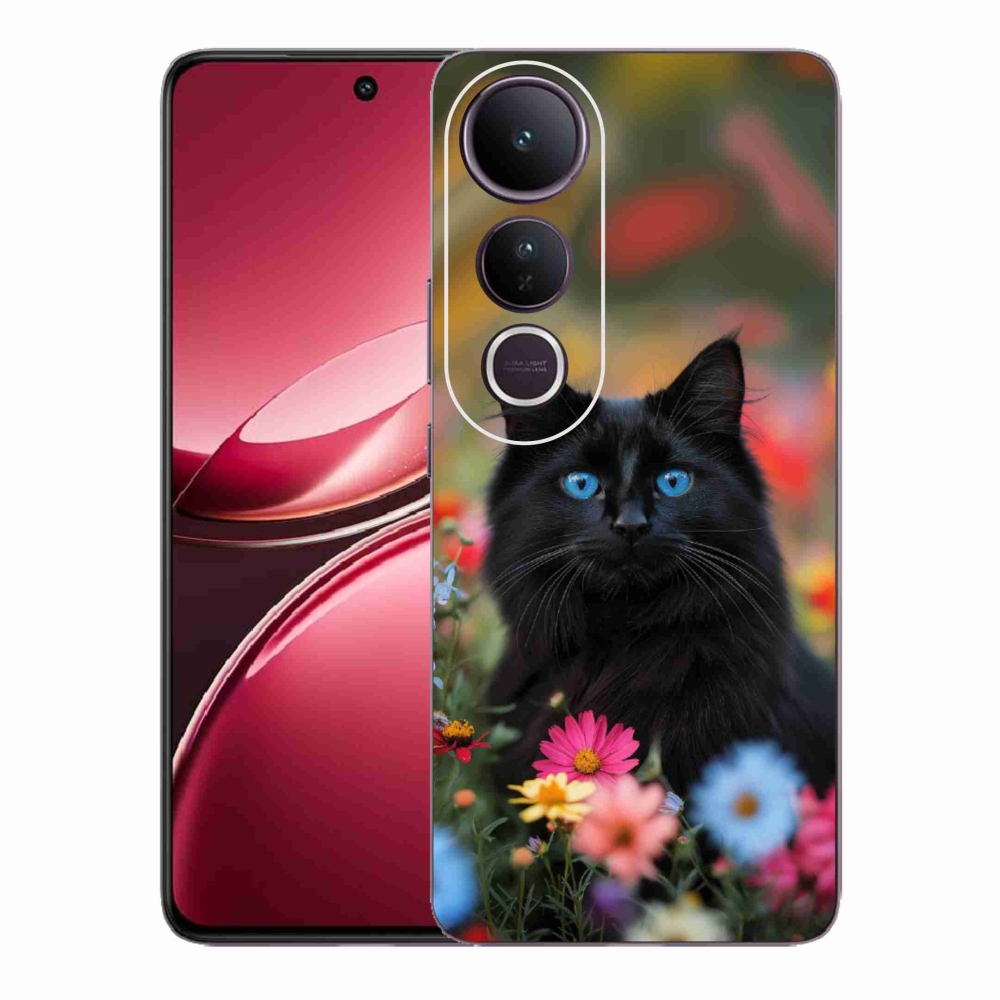 Gélový kryt mmCase na Vivo V50 Lite 4G/5G - čierne mačiatko 4