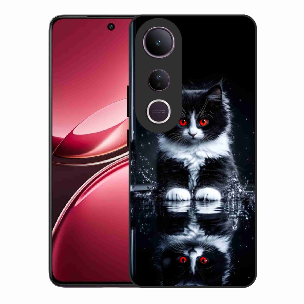 Gélový kryt mmCase na Vivo V50 Lite 4G/5G - čiernobiele mačiatko