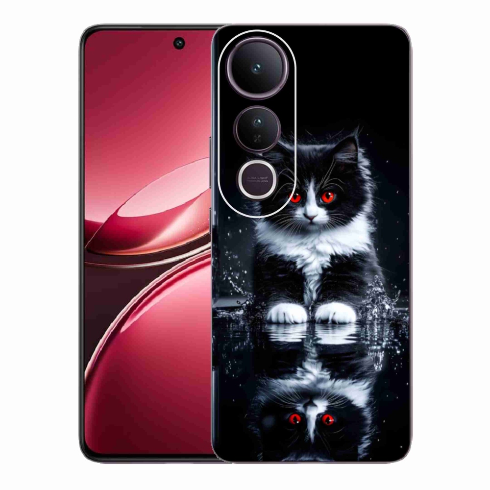 Gélový kryt mmCase na Vivo V50 Lite 4G/5G - čiernobiele mačiatko