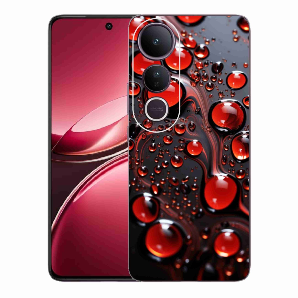 Gélový kryt mmCase na Vivo V50 Lite 4G/5G - červené kvapky 2