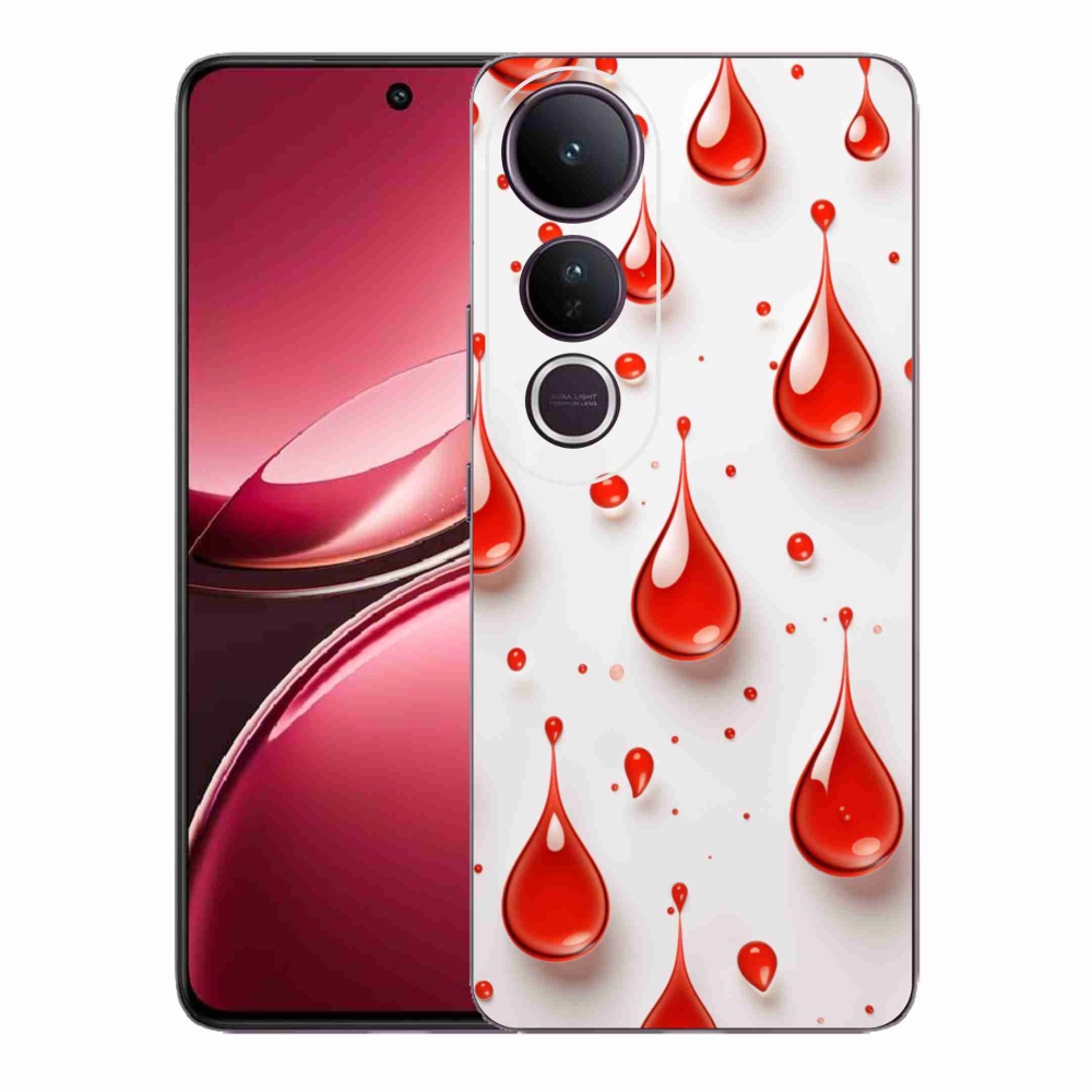 Gélový kryt mmCase na Vivo V50 Lite 4G/5G - červené kvapky