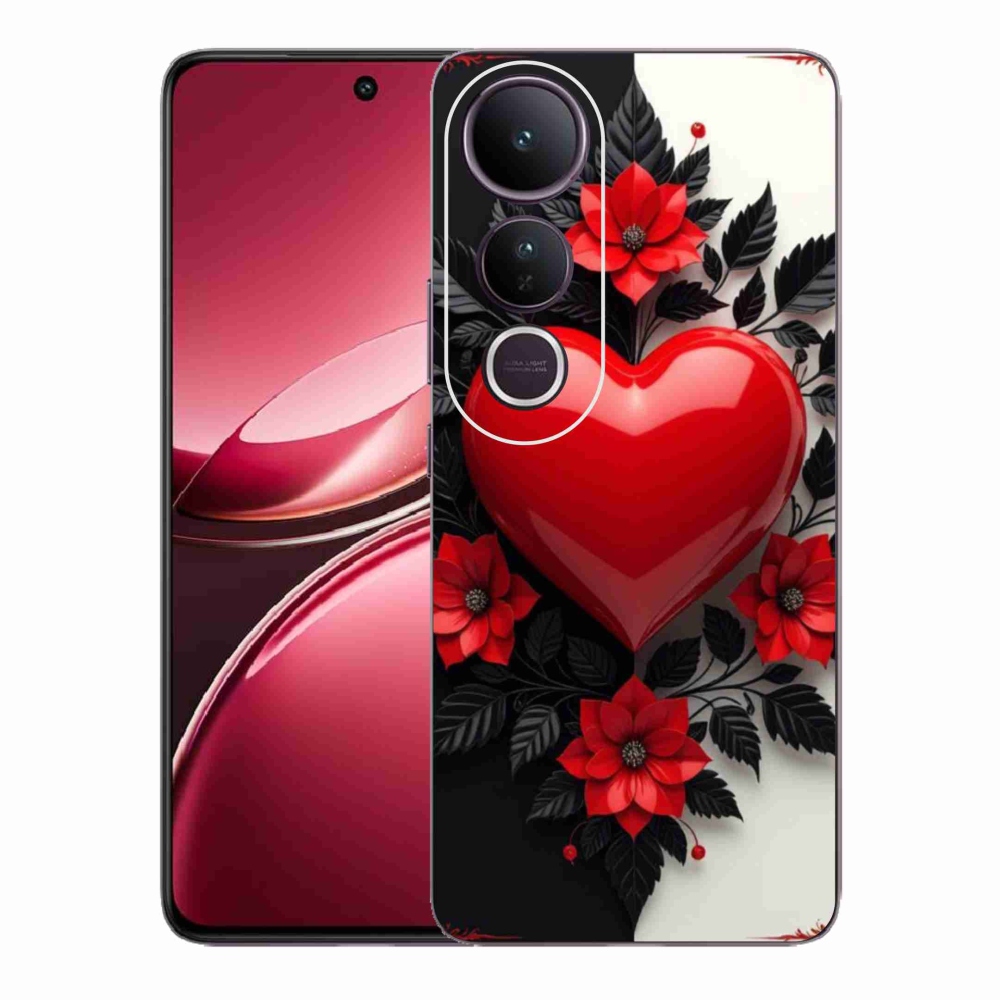Gélový kryt mmCase na Vivo V50 Lite 4G/5G - červené srdce
