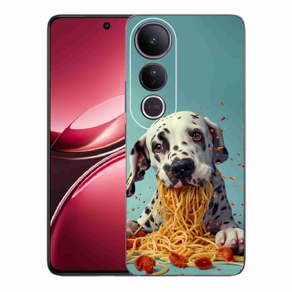Gélový kryt mmCase na Vivo V50 Lite 4G/5G - dalmatín a špagety