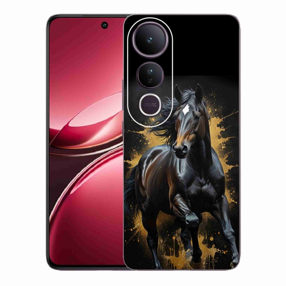 Gélový kryt mmCase na Vivo V50 Lite 4G/5G - elegantný čierny žrebec