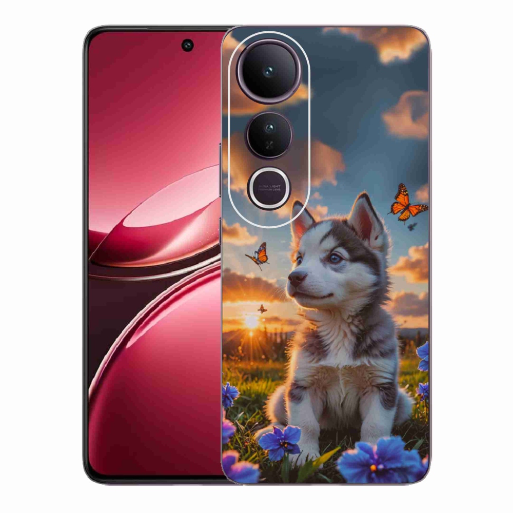 Gélový kryt mmCase na Vivo V50 Lite 4G/5G - husky pri západe slnka
