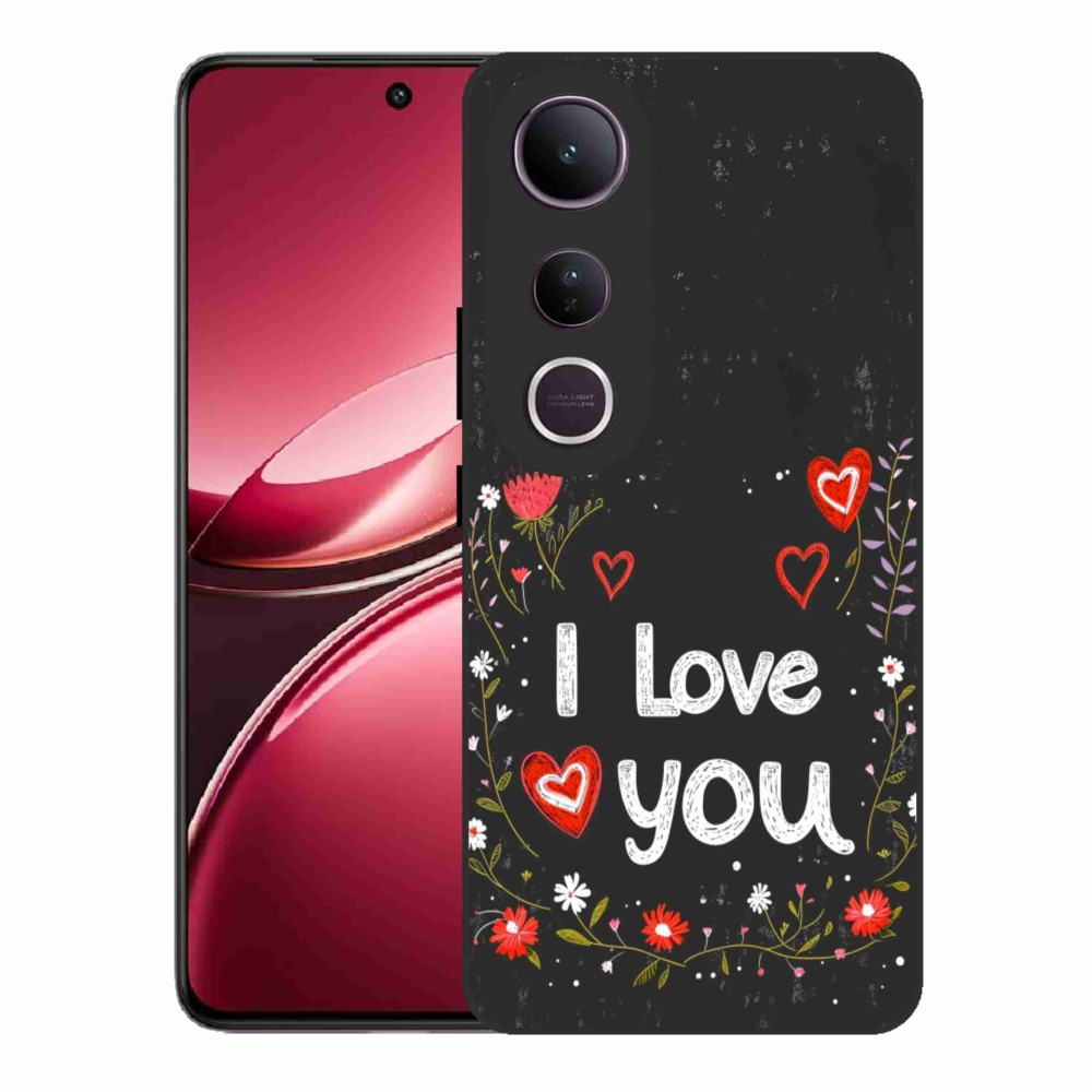 Gélový kryt mmCase na Vivo V50 Lite 4G/5G - I love you čierne pozadie