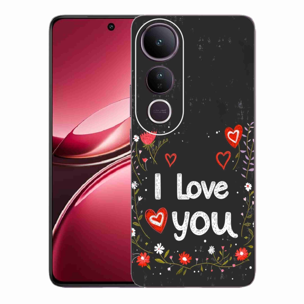 Gélový kryt mmCase na Vivo V50 Lite 4G/5G - I love you čierne pozadie