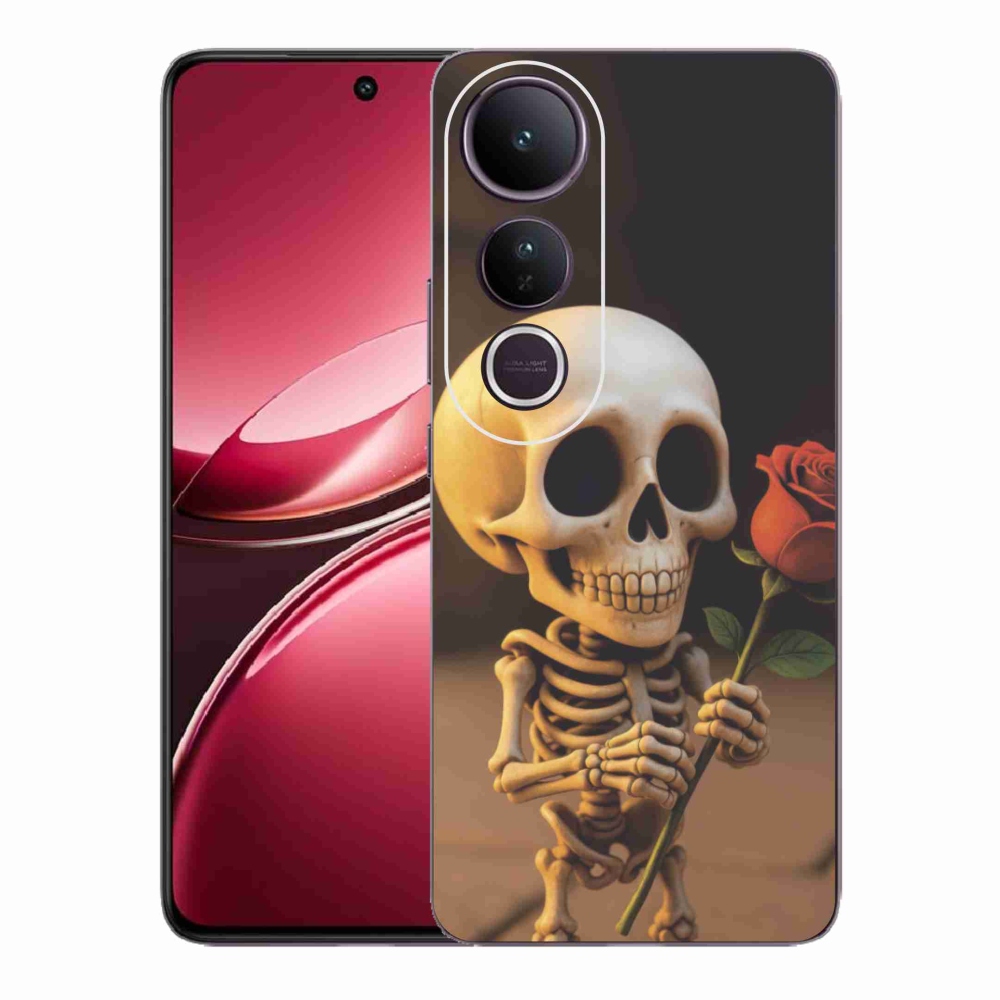 Gélový kryt mmCase na Vivo V50 Lite 4G/5G - kostlivec s ružou