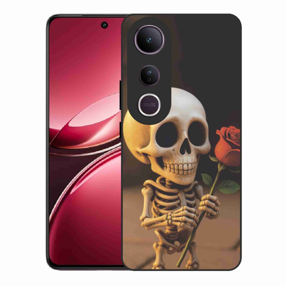 Gélový kryt mmCase na Vivo V50 Lite 4G/5G - kostlivec s ružou