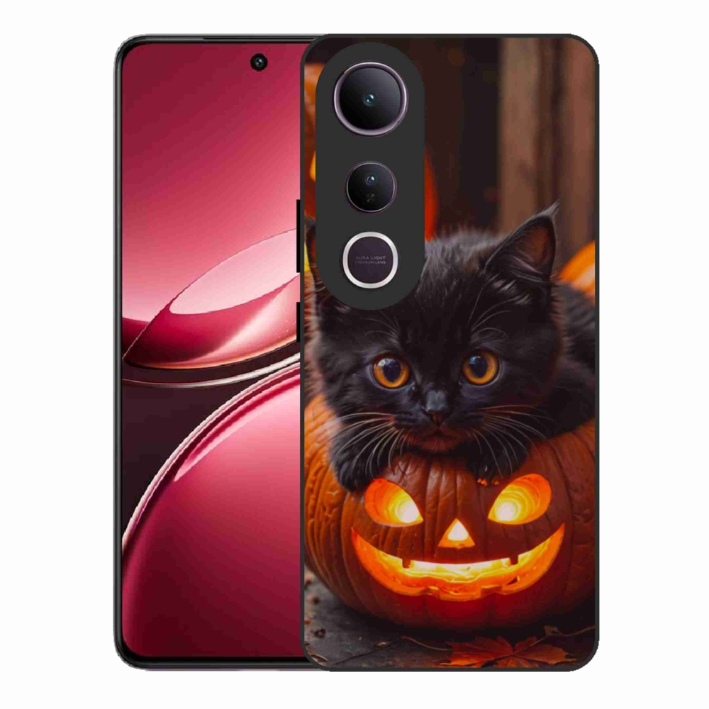 Gélový kryt mmCase na Vivo V50 Lite 4G/5G - mačiatko a tekvica