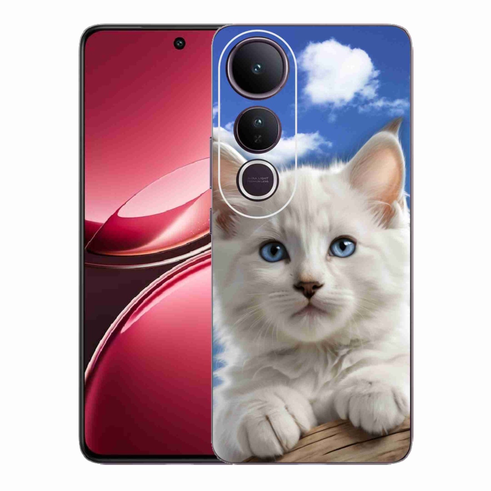 Gélový kryt mmCase na Vivo V50 Lite 4G/5G - mačiatko a oblaky