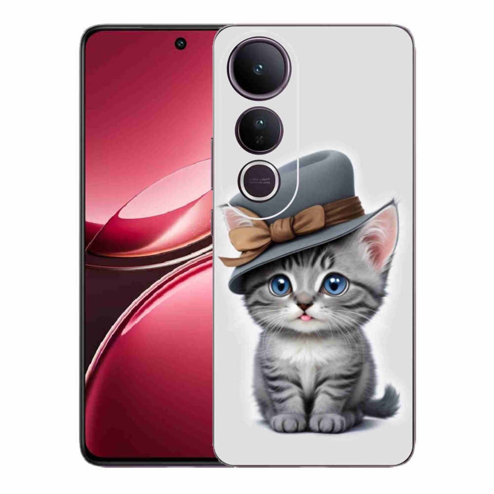 Gélový kryt mmCase na Vivo V50 Lite 4G/5G - mačiatko s klobúkom