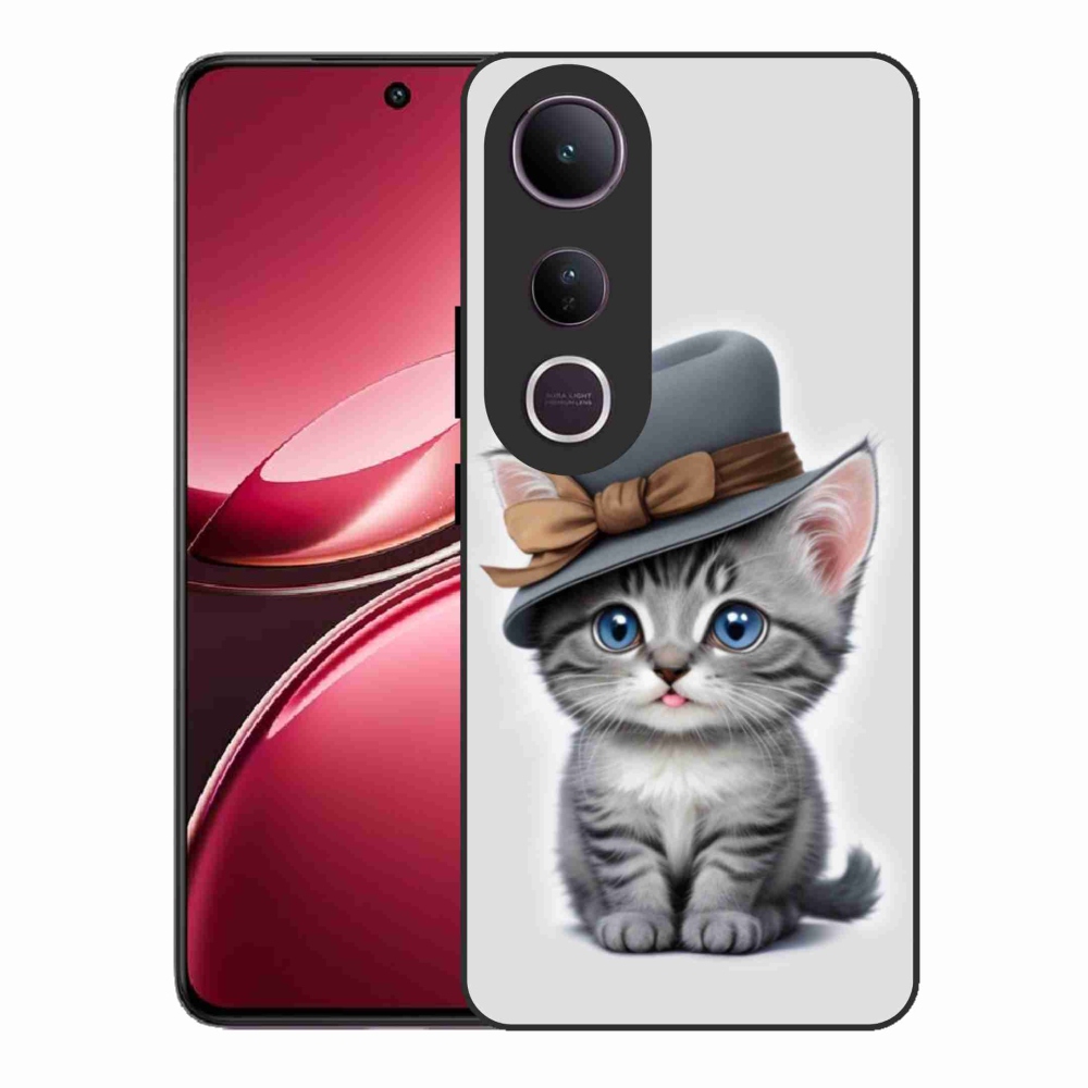 Gélový kryt mmCase na Vivo V50 Lite 4G/5G - mačiatko s klobúkom
