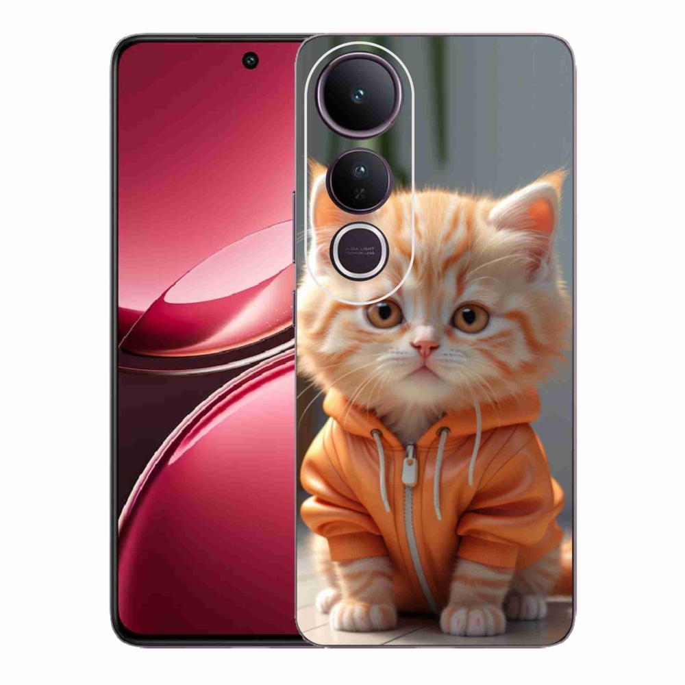 Gélový kryt mmCase na Vivo V50 Lite 4G/5G - mačiatko v mikine
