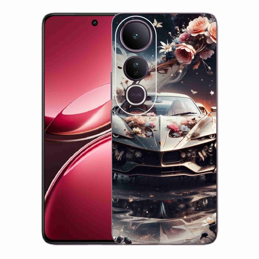 Gélový kryt mmCase na Vivo V50 Lite 4G/5G - kvetinový športový automobil