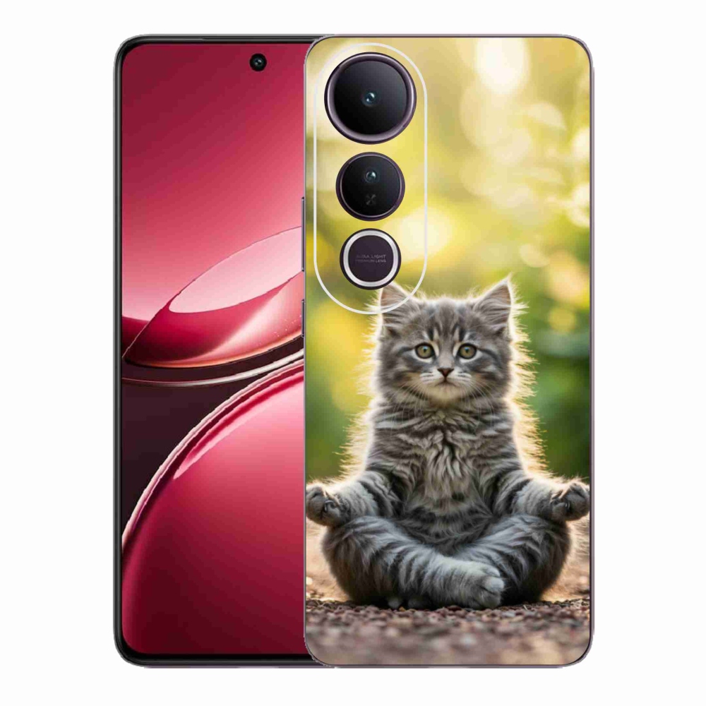 Gélový kryt mmCase na Vivo V50 Lite 4G/5G - meditujúce mačiatko